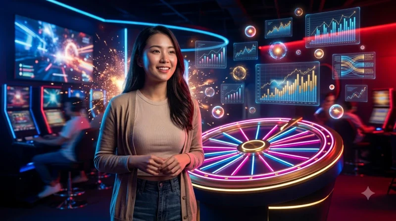 Ảnh minh họa khái niệm game nổ hũ đổi tiền mặt với giao diện quay hũ tương lai