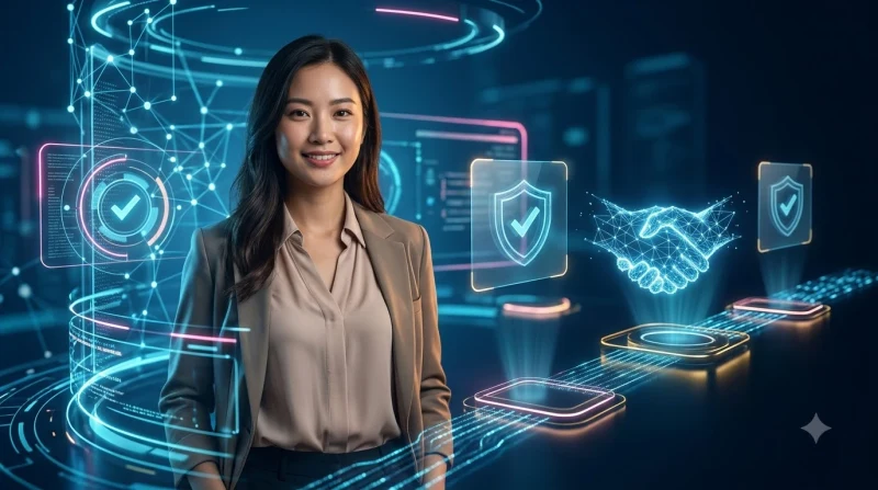 Ảnh minh họa thách thức xây dựng uy tín trực tuyến với leader vượt qua luồng thông tin holographic