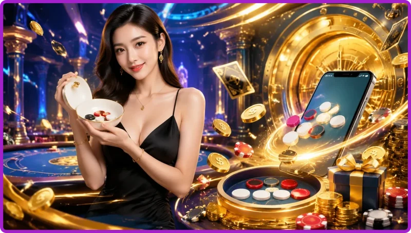 Bát đĩa và các quân vị đồng xu hai màu trong game xóc đĩa