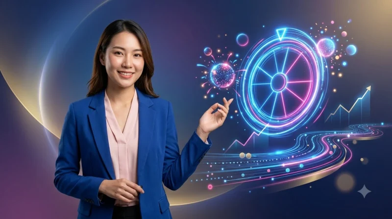 minh-hoa-cuon-quay-holographic-voi-bieu-tuong-da-sac-tren-nen-tuong-lai-toi Minh họa cuộn quay holographic với biểu tượng đa sắc trên nền tương lai tối