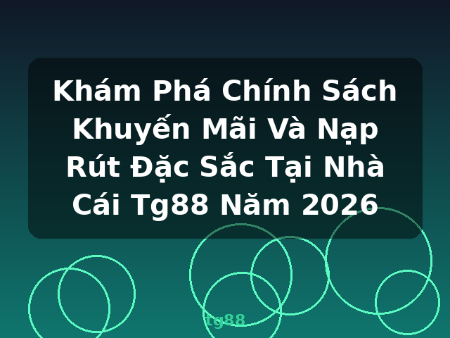 Khám Phá Chính Sách Khuyến Mãi Và Nạp Rút Đặc Sắc Tại Nhà Cái Tg88 Năm 2026 - tg88