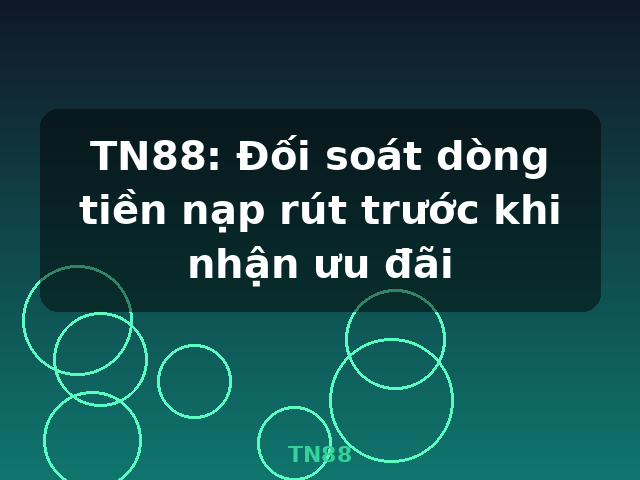 TN88: Đối soát dòng tiền nạp rút trước khi nhận ưu đãi - TN88